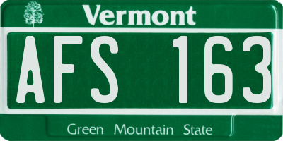 VT license plate AFS163