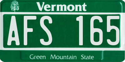 VT license plate AFS165