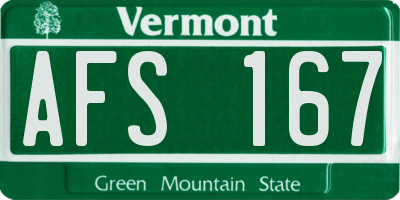 VT license plate AFS167
