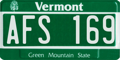 VT license plate AFS169