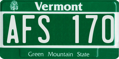 VT license plate AFS170