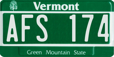VT license plate AFS174