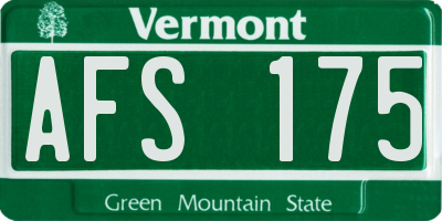 VT license plate AFS175