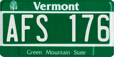 VT license plate AFS176