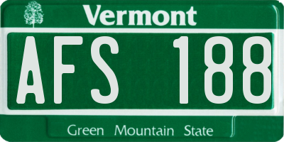 VT license plate AFS188