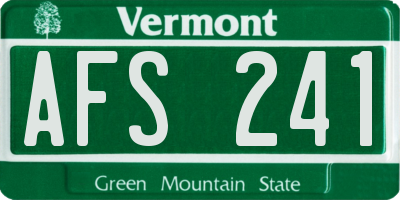 VT license plate AFS241