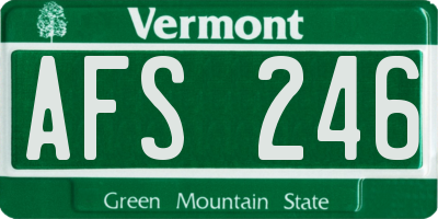 VT license plate AFS246