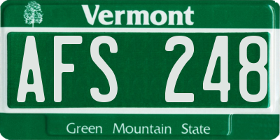 VT license plate AFS248