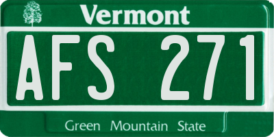 VT license plate AFS271