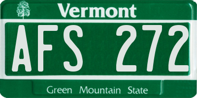 VT license plate AFS272