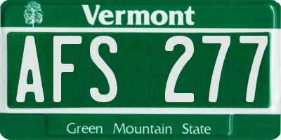 VT license plate AFS277