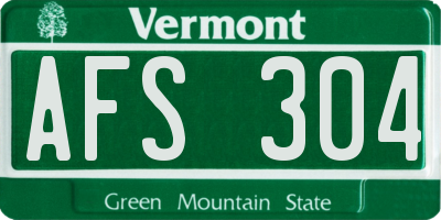 VT license plate AFS304