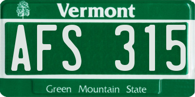 VT license plate AFS315