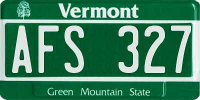 VT license plate AFS327