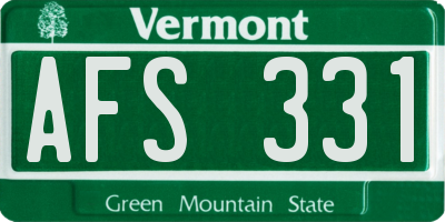 VT license plate AFS331