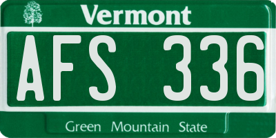 VT license plate AFS336