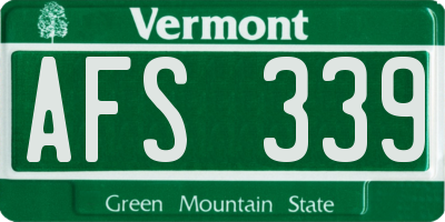 VT license plate AFS339