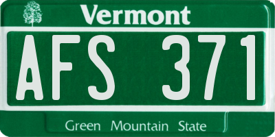 VT license plate AFS371
