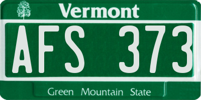 VT license plate AFS373