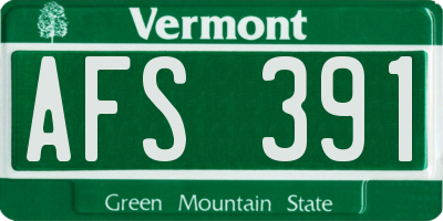 VT license plate AFS391