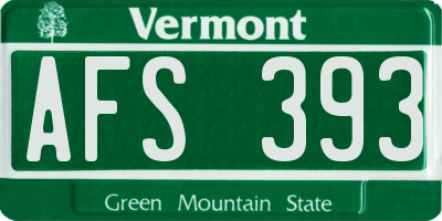 VT license plate AFS393