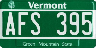 VT license plate AFS395