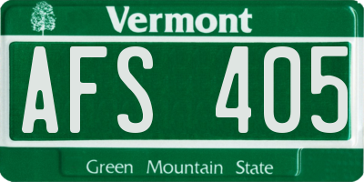 VT license plate AFS405
