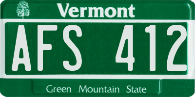 VT license plate AFS412