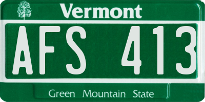 VT license plate AFS413