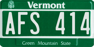 VT license plate AFS414