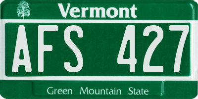 VT license plate AFS427