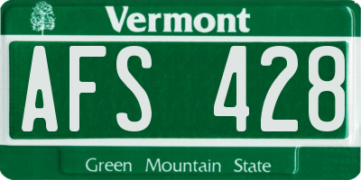 VT license plate AFS428