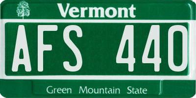 VT license plate AFS440