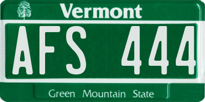 VT license plate AFS444
