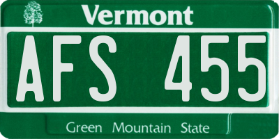 VT license plate AFS455