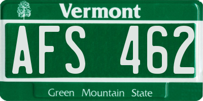 VT license plate AFS462