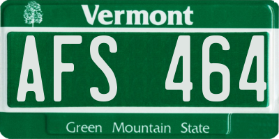 VT license plate AFS464