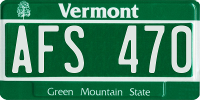 VT license plate AFS470