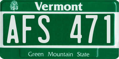 VT license plate AFS471