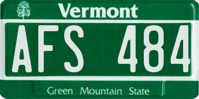 VT license plate AFS484