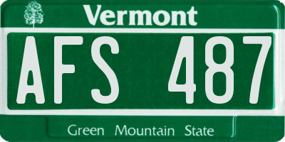 VT license plate AFS487
