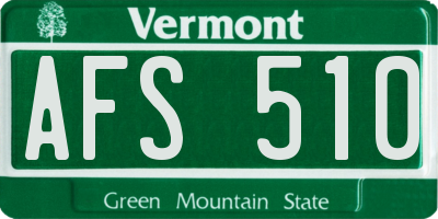 VT license plate AFS510