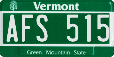 VT license plate AFS515