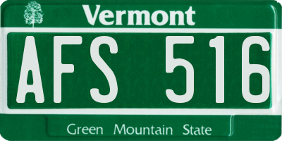 VT license plate AFS516