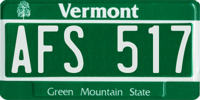 VT license plate AFS517