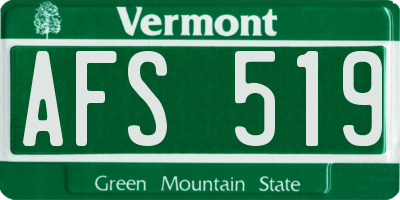 VT license plate AFS519