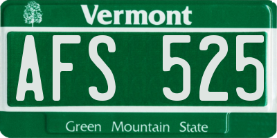 VT license plate AFS525