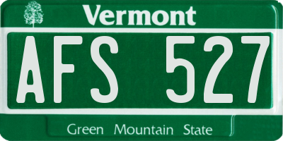 VT license plate AFS527