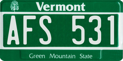 VT license plate AFS531