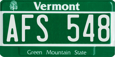 VT license plate AFS548